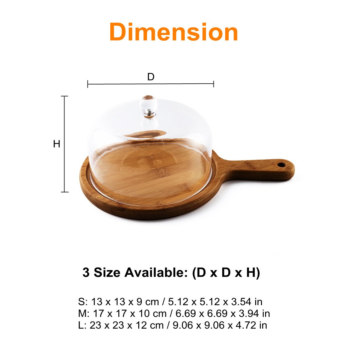 Transparent Acrylic Round Cake Stand Bamboo Tray Dust Cover Food Cover Dessert Display Stand For Weddings Birthday Decor 3 Size