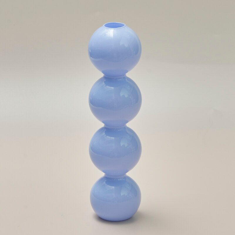 Vase à bulles de couleur Jade, petit support de fleurs, vases en verre, accessoires de décoration pour la maison pour le salon: BlueJade L