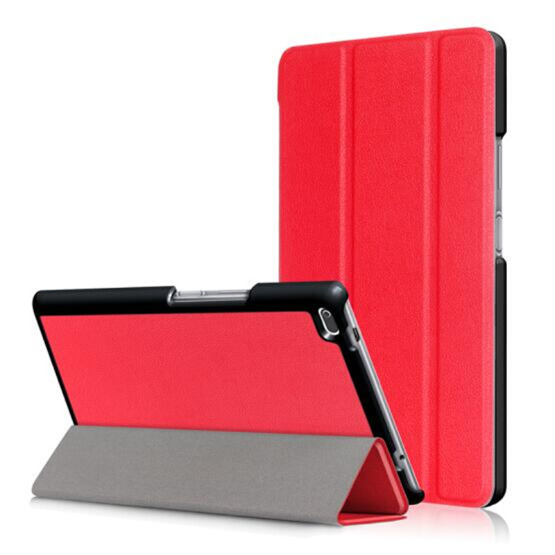 Voor Samsung Galaxy Tab Een 10.1 T510 T515 SM-T510 SM-T515 Tablet Case Custer Fold Stand Beugel Flip Leather Cover: KST Red