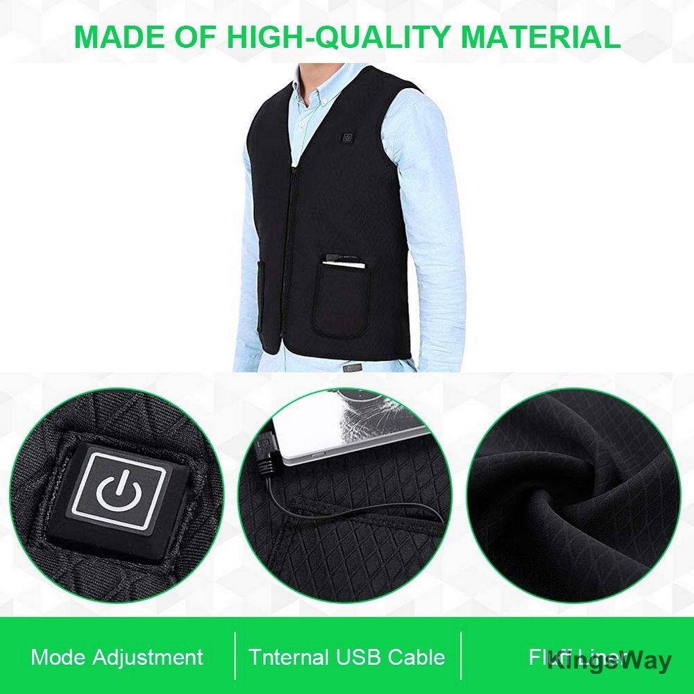 USB Heated Vest Jacket Men Women Coat Clothes Intelligent Electric Heating Thermal Warm Clothes Winter Heated Hunt