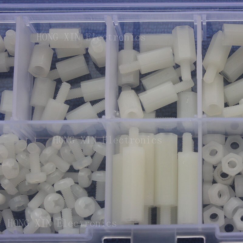 Kit d'assortiment de boulons en Nylon, 180 pièces, entretoises à filetage hexagonal M3, vis PCB, écrous, matériel de fixation,