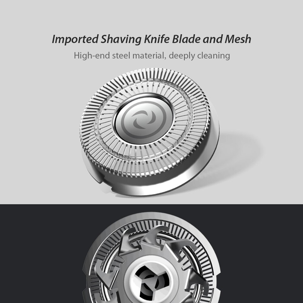 Rasoio da barba elettrico così bianco ES03 originale 3 testa rasatura a secco a umido modalità lavabile comodo pulito indicatore di carica rapida USB a 2 marce