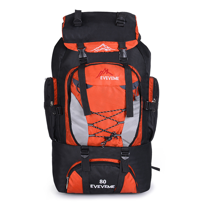 80L Mannen Unisex Waterdichte Rugzak Travel Pack Sport Bag Pack Outdoor Wandelen Klimmen Camping Rugzak Voor Mannelijke Vrouwen Vrouwelijke: Oranje