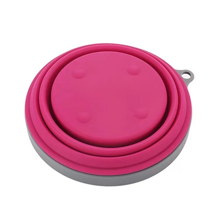Bol en Silicone pliable en plein air randonnée bol pliant Portable de alimentaire: Rose Red 800ml