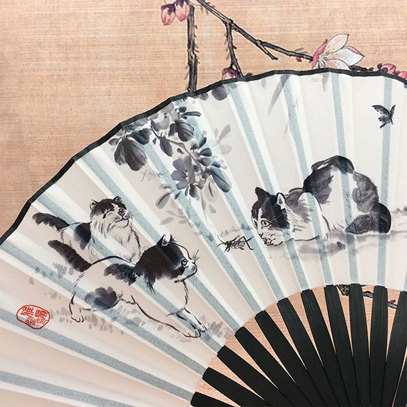 Pieghevole Ventilatore Tenuto in Mano con Nappe Classico Cinese Pittura A Inchiostro di Stile Retrò per La Cerimonia Nuziale di ballare Chiesa Regali Del Partito