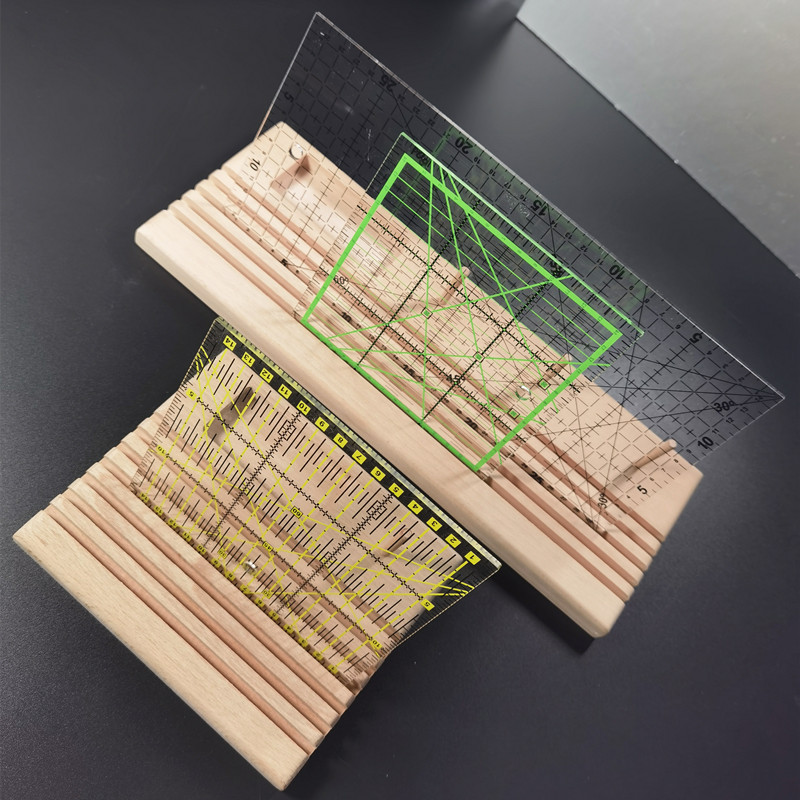 Règle de couture, rack d&#39;organisation, cadre en hêtre, support de règle Patchwork en bois, étagère de rangement en bois, bricolage, porte-outils de couture