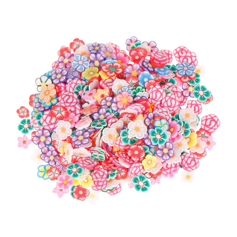 500 Uds. Cuentas de arcilla de flores mezcladas decoración manualidades cabujón plano Scrapbooking ajuste el teléfono adornos Diy Accesorios