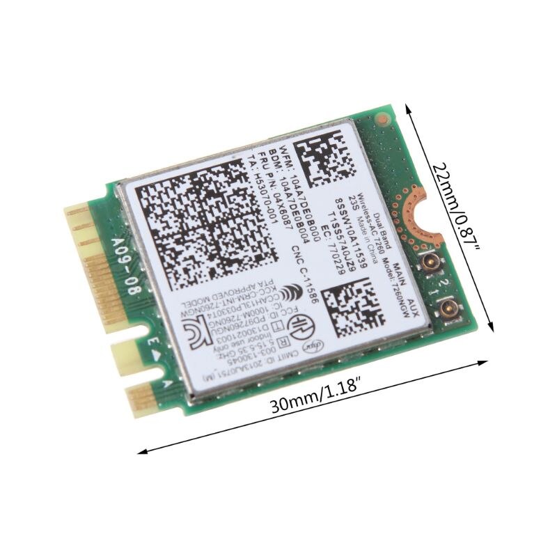 WIFI CARD for Intel Dual Band Wireless-AC 7260AC NGFF Bluetooth4.0 867Mbps Wlan Card X99-K9