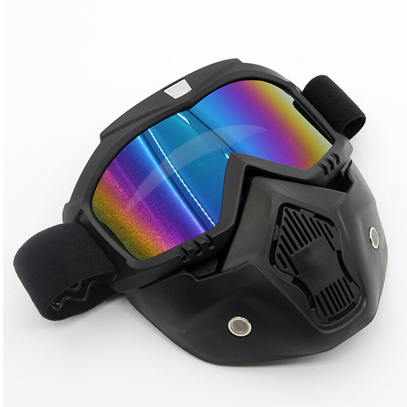 Motorcross masker bril stof fiets herorider motorbril oculos gafas met afneembare retro motormasker bril: 6