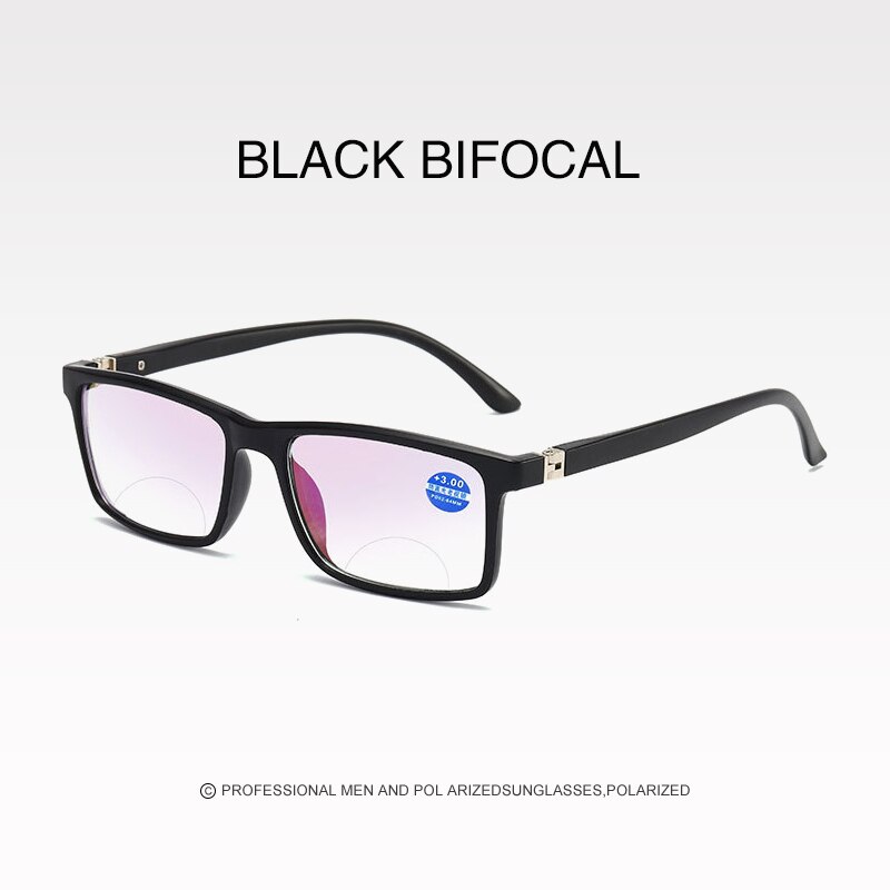 +1 +1.5 +2 +2.5 +3 +3.5 +4 Bifocal Anti Blue Reading Glasses Portable Multifocal Presbyopic Glasses Magnification Square Diopter: +350 / babi