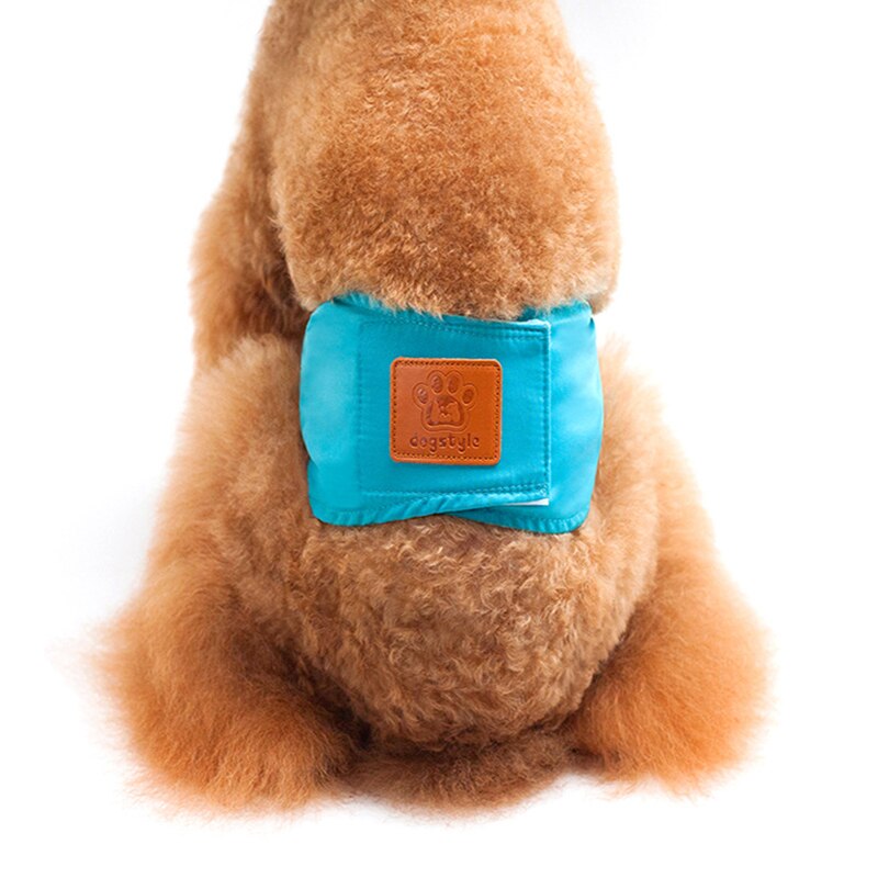 Welpen Haustier Männlichen Hund Physiologischen Hosen Sanitär Unterwäsche Bauch Band Baumwolle Windel Atmungs Windel Wrap Für Hunde: cyan / L