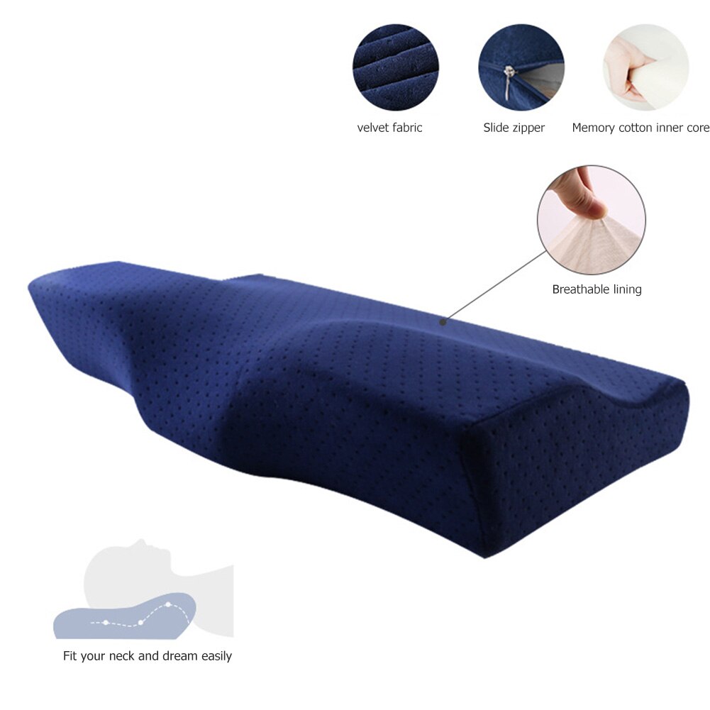 Memory Foam Kussen Voor Slaap Cervicale Kussens Vlinder Vormige Memory Kussens Ontspannen De Cervicale Wervelkolom Volwassen Trage Rebound
