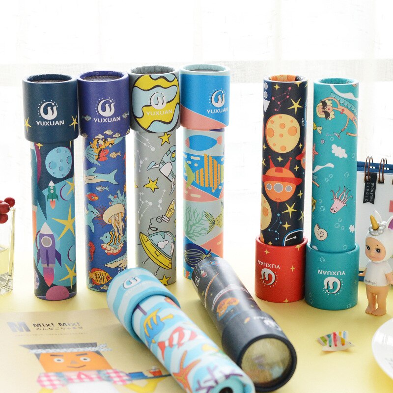 1 PC Fantasioso Del Fumetto Animali 3D Caleidoscopio Carta di Carta Caleidoscopio Colorato Mondo Giocattoli Interattivi Giocattoli per Bambini Regali