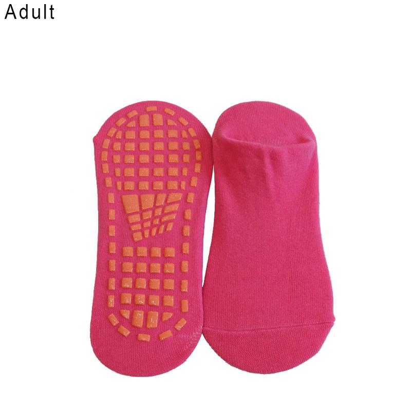 Calcetines antideslizantes para adultos y niños de 5 a 12 años, para Pilates, Ballet, con buen agarre, de algodón, trampolín,: Pink 1