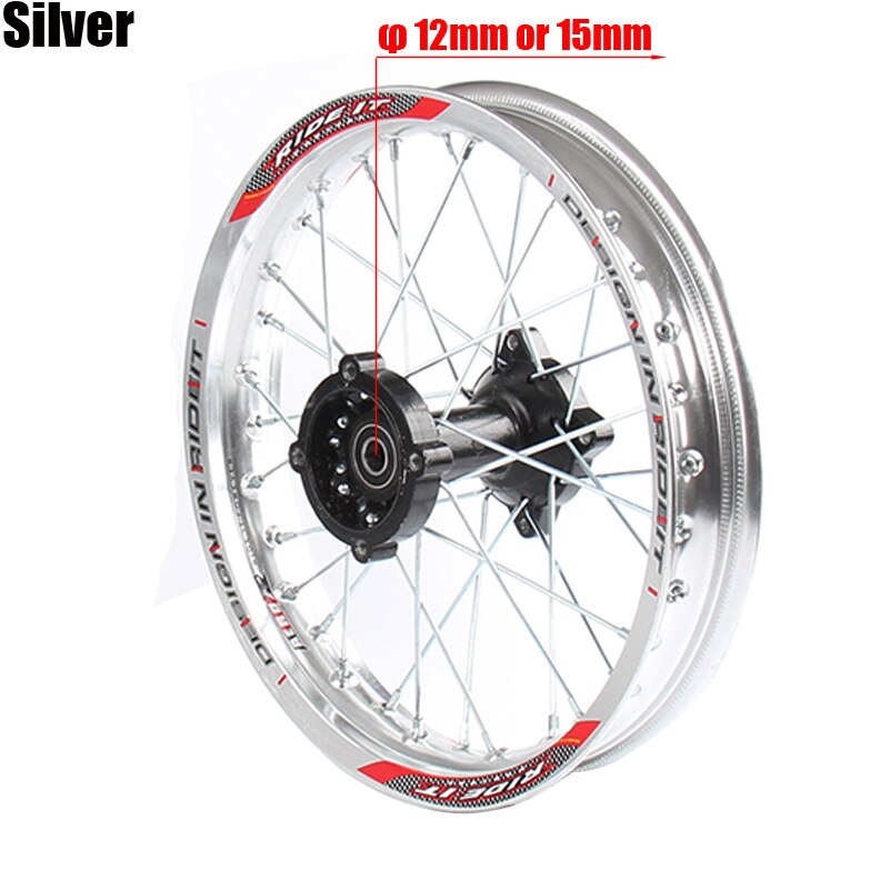 14 tommers bakre felger aluminiumsfelger 1.85 x 14 "tommer til ktm crf kayo bse kinesisk smusssykkel: Sølv 15mm