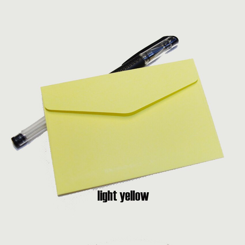 100pcs Lxw: 11.7x8cm Colorful Mini Kraft Envelope Business Vip Card Small Wedding Party Invitation Card Paper Envelopes Office: little yellow