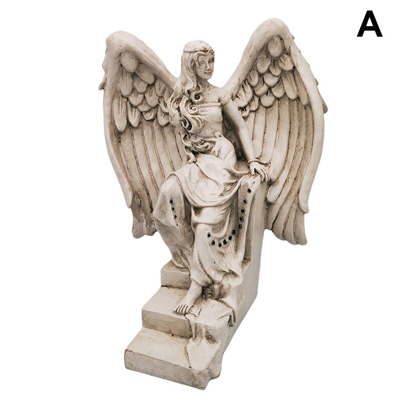 Figuras de hadas de ángel para el hogar, figuritas de resina para el jardín, accesorios de decoración artística D6: a