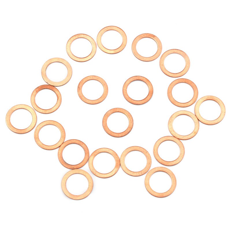 20Pcs 14*20*1MM Flat Ring Seal Kit Copper Washer Solid Gasket Sump Plug Oil Seal Tool Fittings For Generators Machinery