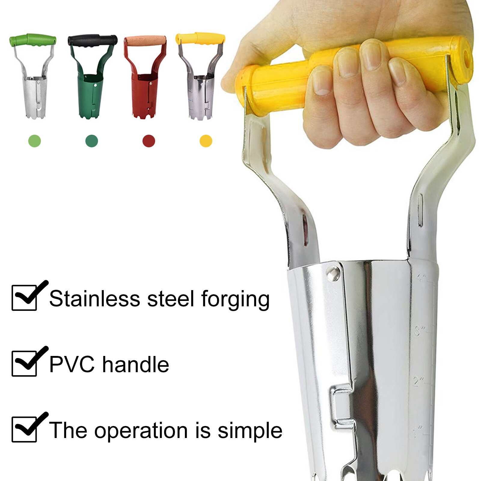 Seedling Dibber Transplanting Planting Tools Garden Flower Transplantation Tool Hand Tool Set Transplanter With Spring Handle