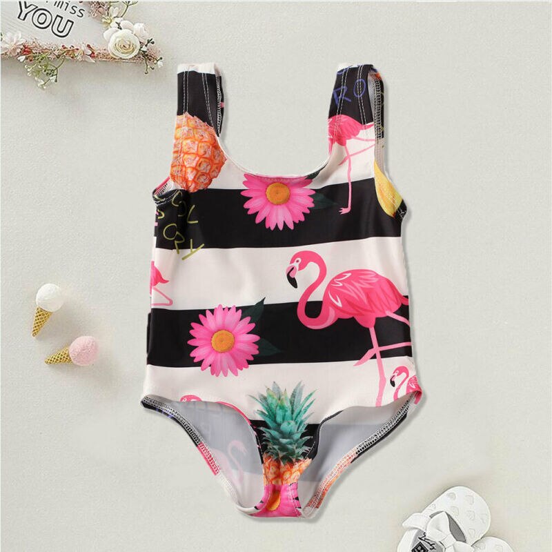 Cute Newborn Baby Girls Kids Summer Flower Bikini Swimsuit Swimwear Swimming Bathing Suit