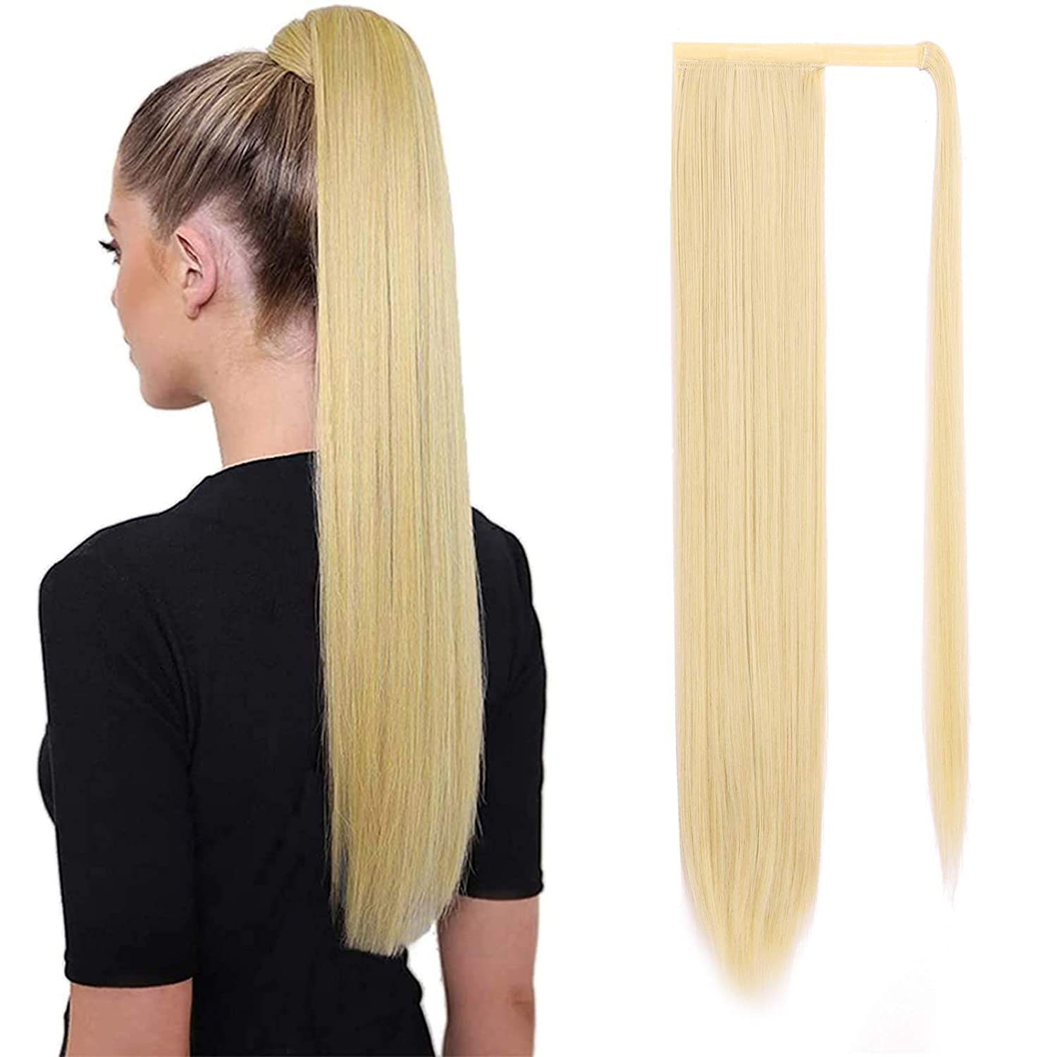 LISIHAIR Lange Lockiges/Gerade Clip in Haar Schwanz Natur Falsche Pferdeschwanz Haarteil Mit Haarnadeln Synthetische Pferdeschwanz Haar Verlängerung: 24-613