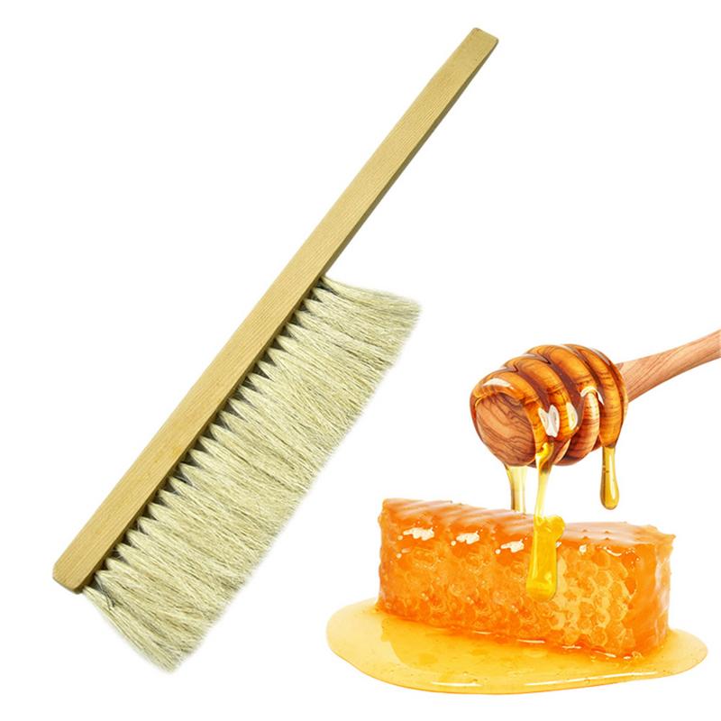 Herramientas de apicultura cepillo de barrido de avispa de madera dos filas de pelo de cola de caballo cepillo de abeja equipo de Apicultura: Default Title