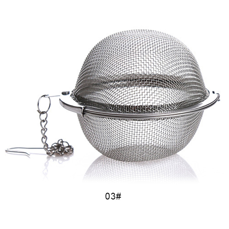 Tetilbehør 3 størrelse kuglelås af rustfrit stål krydderi tekugle si mesh infuser te filter te infuser