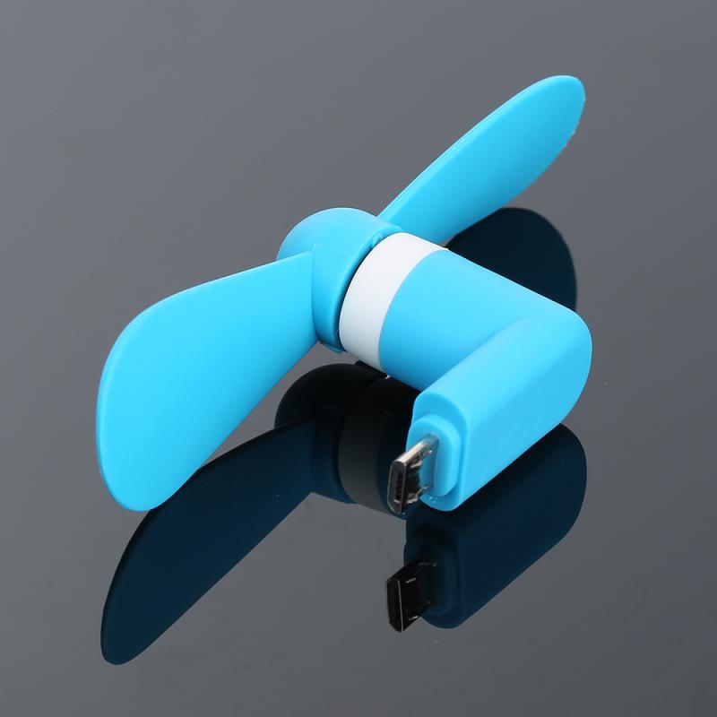 Nieuwe handige draagbare koeling mini usb ventilator mobiele telefoon ventilator voor iphone android type-c handbediende mini ventilator voor android micro usb: Blauw