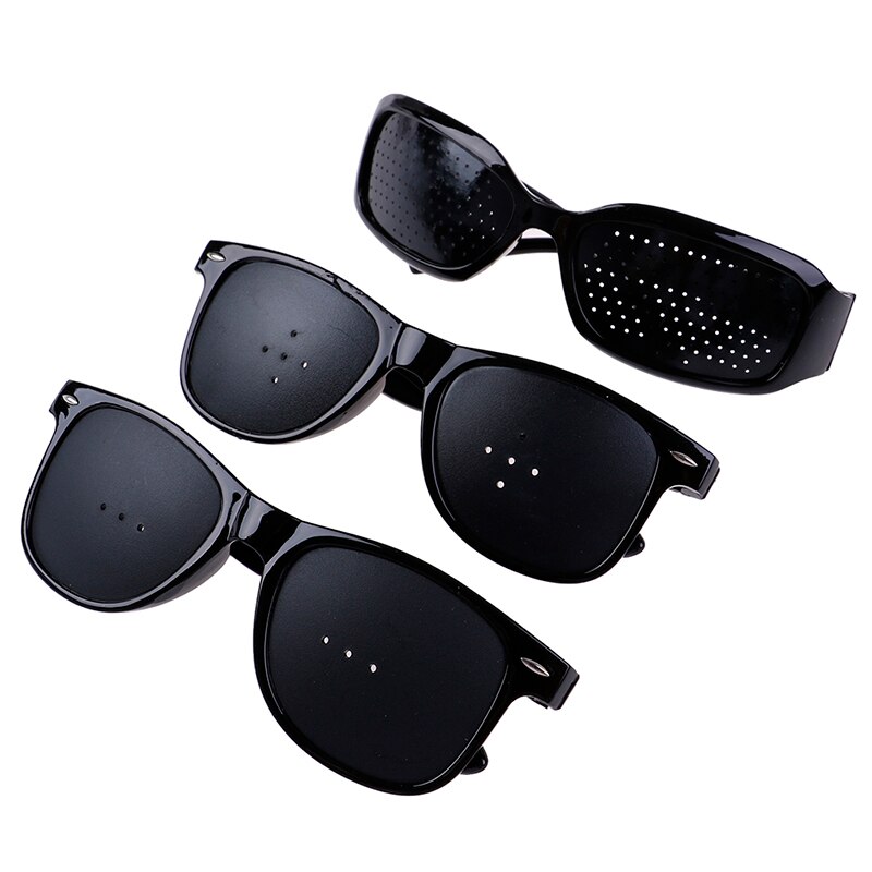 3 stilarter unisex vision care pin-hole briller pinhole briller øjenøvelse syn forbedre plastik naturlig heling billig