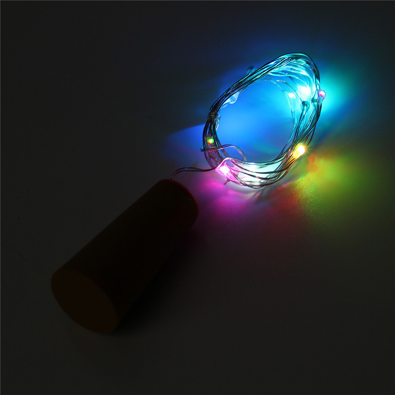 Guirnalda LED de 2M, guirnaldas de luces de alambre de cobre para botella de vidrio artesanal, decoración para fiestas, bares, bodas, navidad o San Valentín: 2M Multicolor