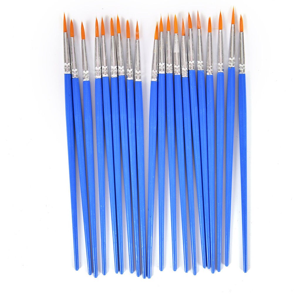 10 Pçs/lote Pincéis Aquarela Guache Pintura Tamanho Diferente Rodada Ponteira Nylon Cabelo Jogo de Escova Materiais de Arte: Default Title