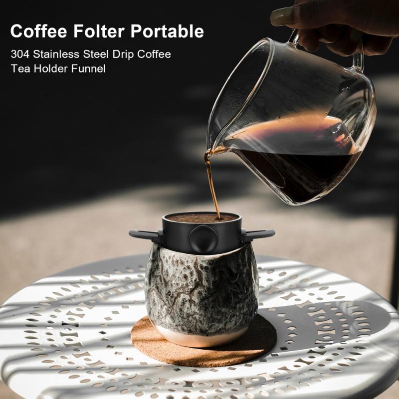 Filtre à café pliable, support Portable Pour le thé et le café, réutilisable, facile à nettoyer, sans papier