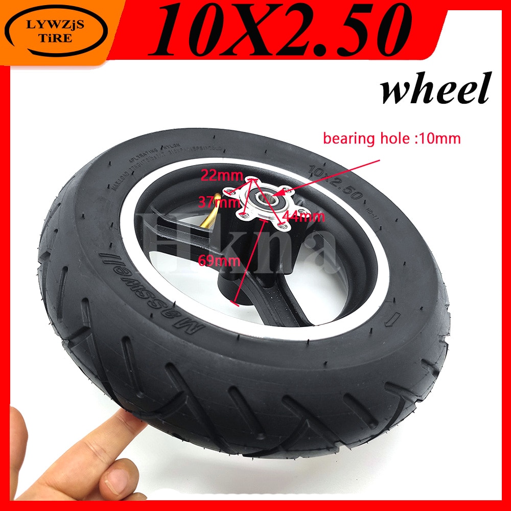 10 Inch Pneumatic Wheel 10x2.50 Tire with Disc Brake Hub for Electric Scooter Front Wheel