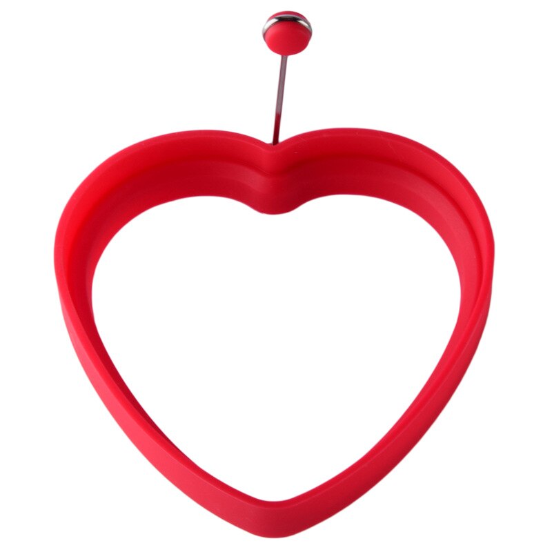 Silicone Fried egg mold round Heart-Shaped Star Bear Flower Omelette Maker Molded Silicone Omelette Pancake Baking Shape: 4HEART-RED