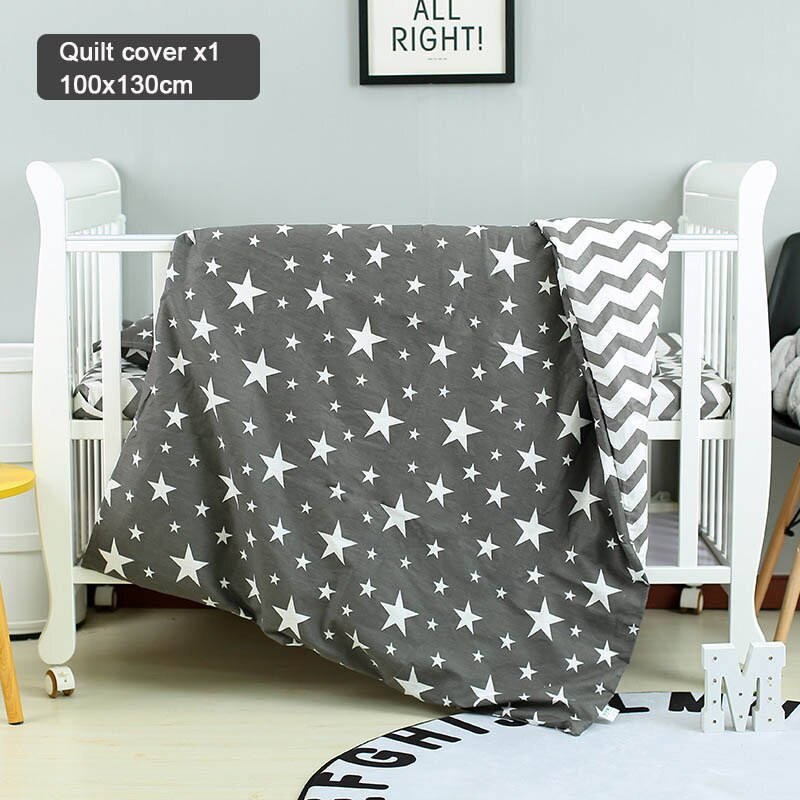 1pcs Baby Dekbedovertrek 130*100cm Cartoon Plaid Cover Pad Dots Dieren Milieubescherming Baby Beddengoed Ademend zachte: Dark Gray