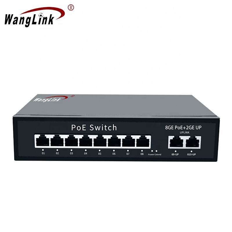 Wanglink – commutateur PoE 8 ports 96/120W, alimentation intégrée, réseau Ethernet 48V, 10/100/1000M, pour caméra IP Hikvision