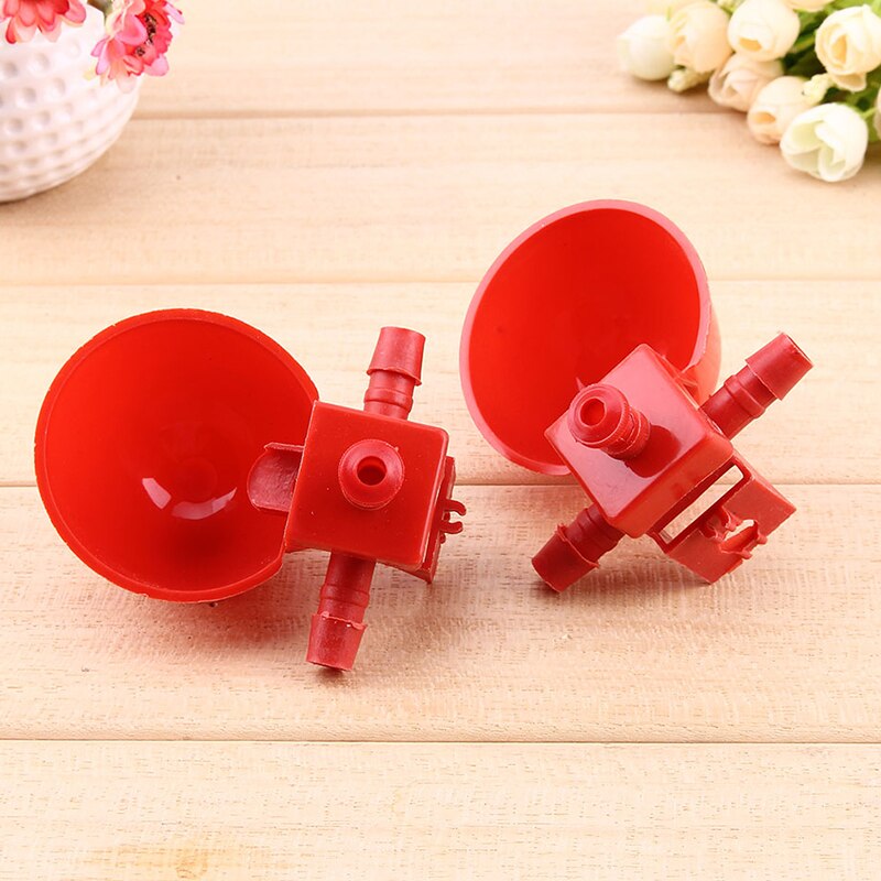 5 Pcs Chicken Drinking Cups Quail Waterer Bowls Bird Automatic Bird Coop Feeder Drinking Cups Red Glass Animal Husbandry Tools