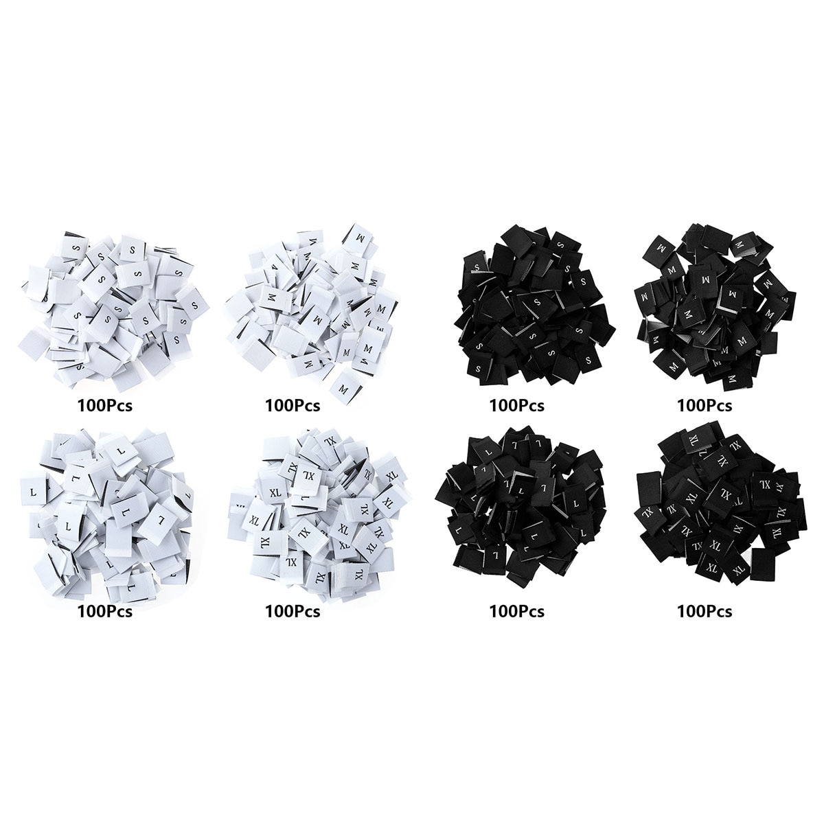 400- -pack s/m/l/xl spot klädesplagg etiketter gör det själv sömnad plagg etiketter polyester vävda storleksetiketter etiketter hemtextilprodukter kod