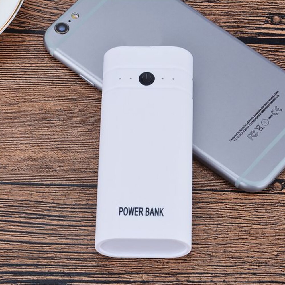 LED Light Power Bank Case 2A USB Ports DIY Battery Charger Box DIY for Samsung Xiaomi Huawei Mobile Phone Fast Charging 4 color