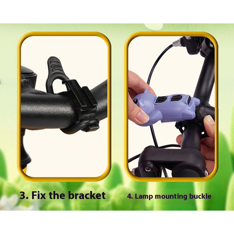 Cycle Headlights Cat Cycling Flashlight Rechargeable Electric Cycle Light Bright Cycling Safety Light With Horn Waterproof For