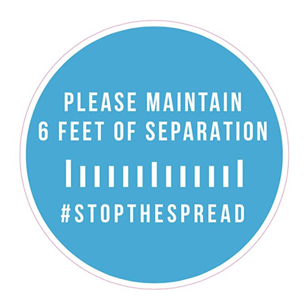 Ground Sign Please Keep Wait Here Stand Here Keep 6ft in Between Distance Marker Floor Distance Markers Public Sticker Z0505: Sky Blue