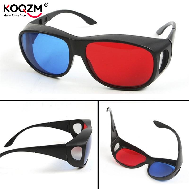 1 szt. Czarne oprawki czerwone niebieskie okulary 3D do wymiarowej Anaglyph TV Movie DVD Game