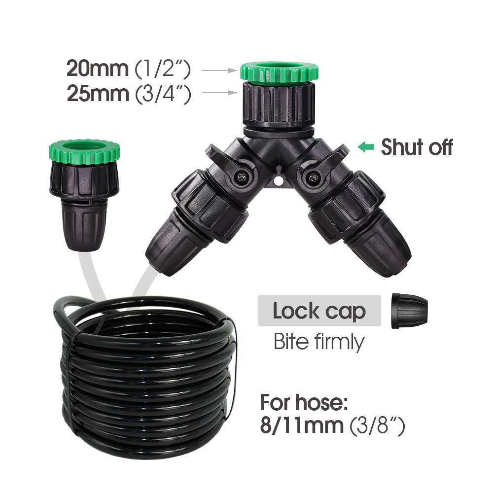 3/8 ''Pvc Slang Tubing 8/11Mm Watering Irrigatie Water Koppeling Adapter Lock Gewrichten Tuin Tap Connector tee Verminderde Elleboog Cross