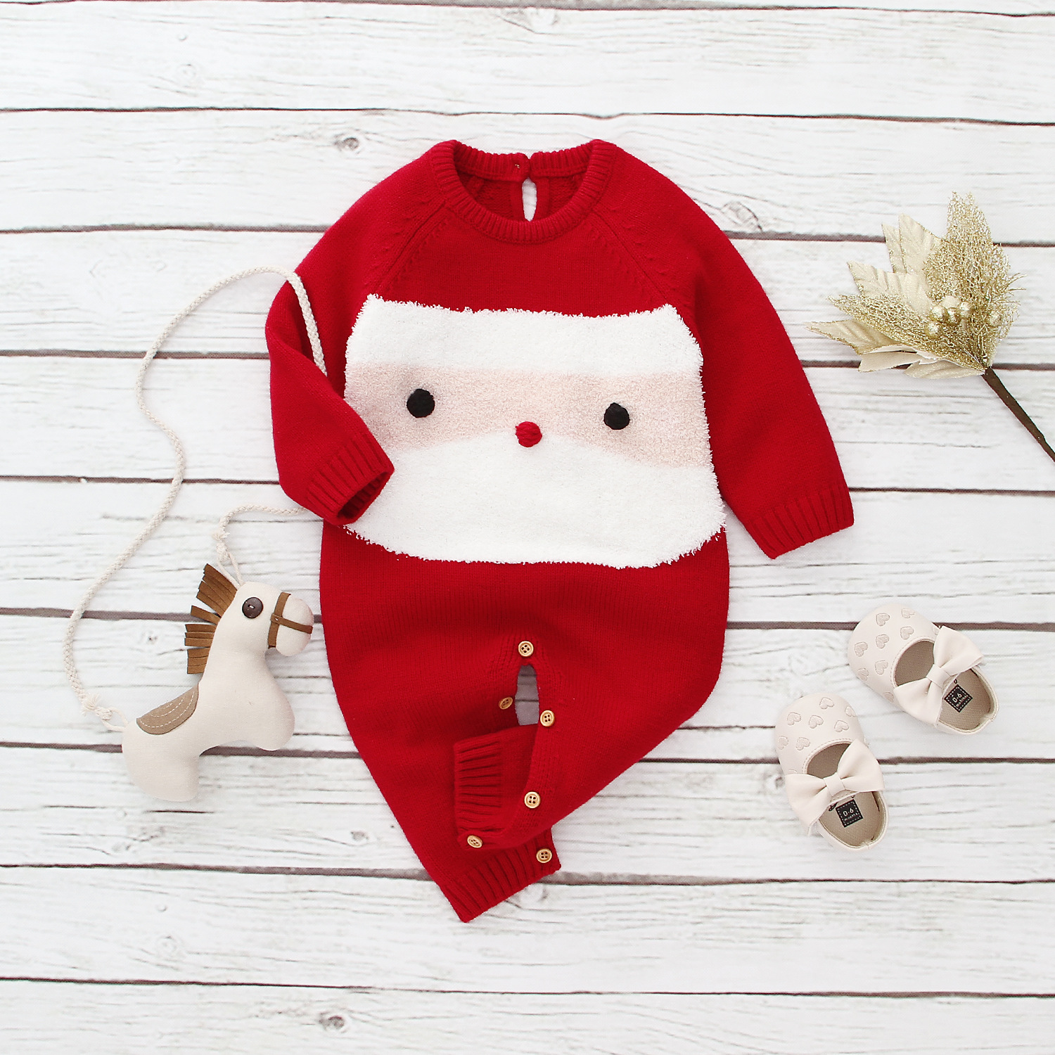 Baby Rompers Christmas Newborn Boys Girls Jumpsuits Costumes Cartoon Knitted Children's Overalls One Piece Infant Kids Outfits