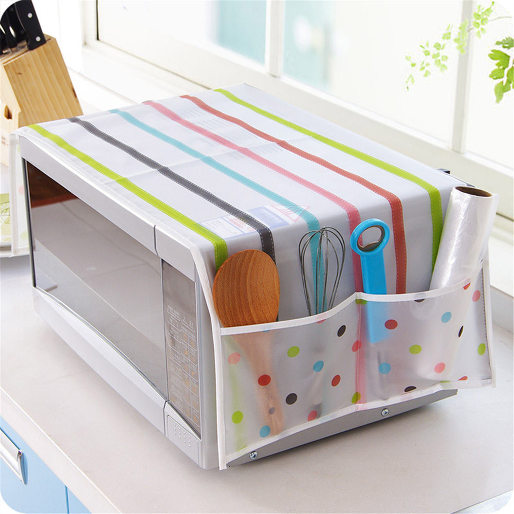 Kitchen Tool Home Waterproof Oil Dust Double Pockets Microwave Oven Cover Home Decoration Bedroom Living Room Parlor Decoration