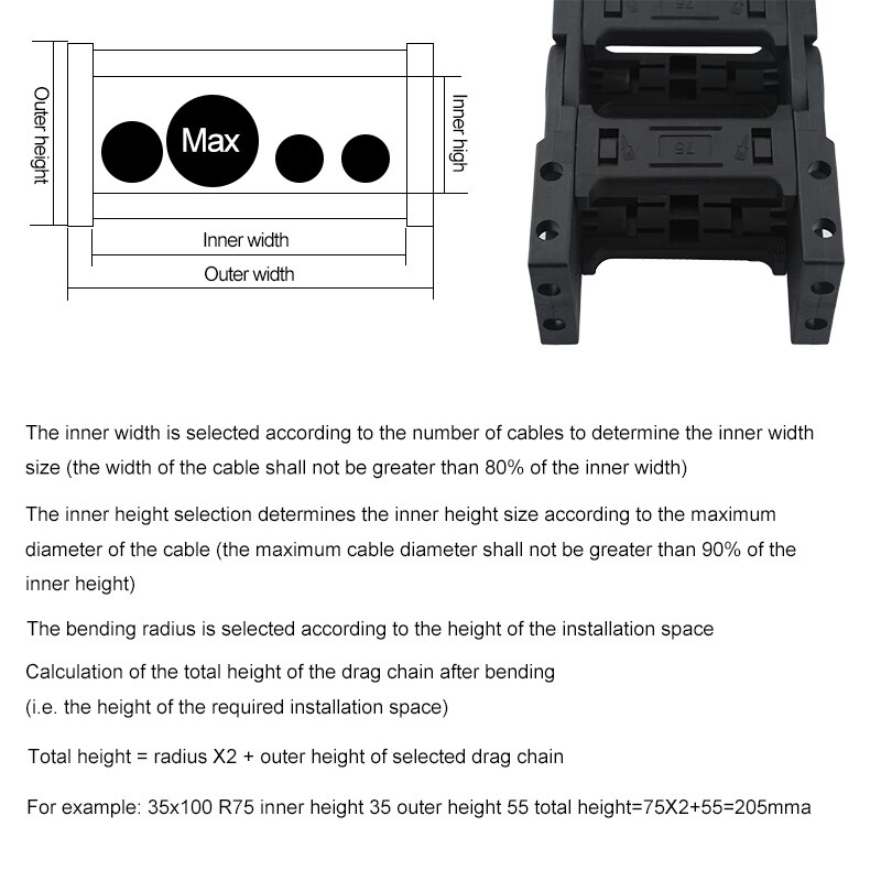 cnc milling machine drag chain engraving machine nylon chain cable trough bridge type engineering enhanced drag chain