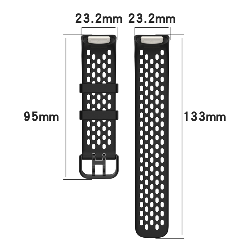 Andningsbart gummiband för fitbit charge 5 correa sport ersättningssilikonarmband för fitbit charge 6 klockarmband