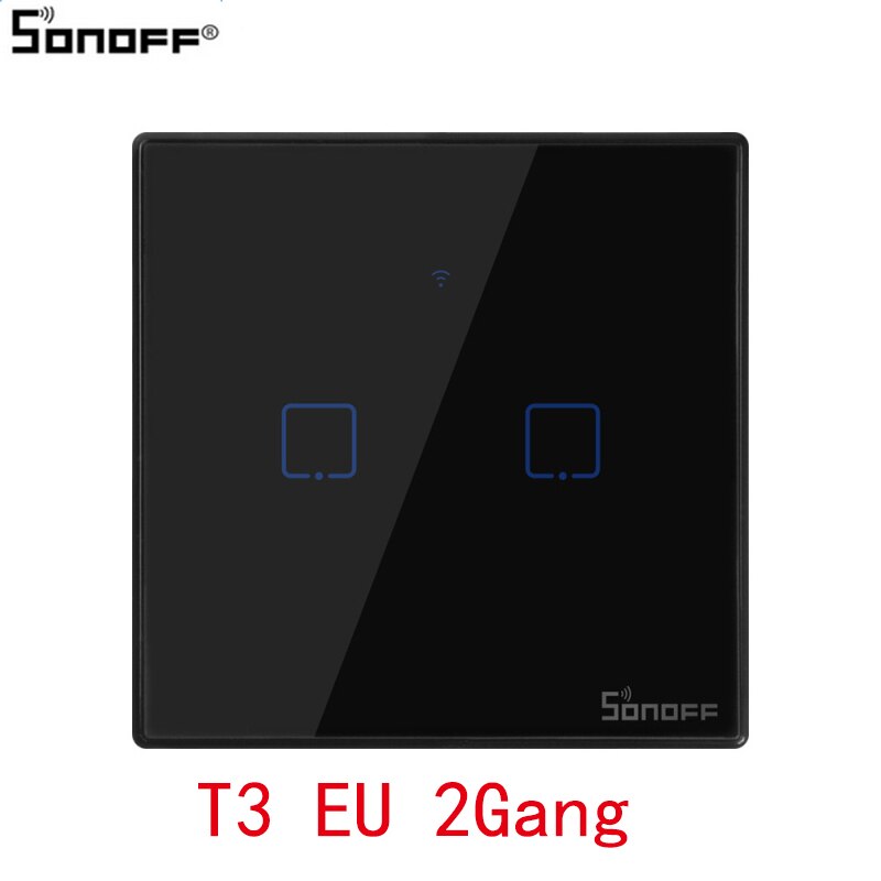 Sonoff  t3 tx wifi smart switche med 1/2/3 bander wifi switch foralexa google home home automation eu / uk / us: Eu  2 bande