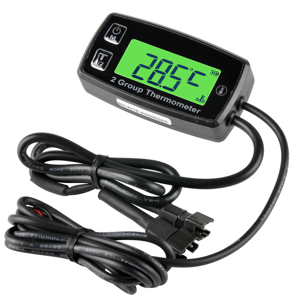 Digitale 2 Temp Meter Thermometer Temperatuur Meter Voor Dirt Pit Bike Motor Motor Auto Temperatuur Meter Olie Bike Motorcycle Atv: Default Title