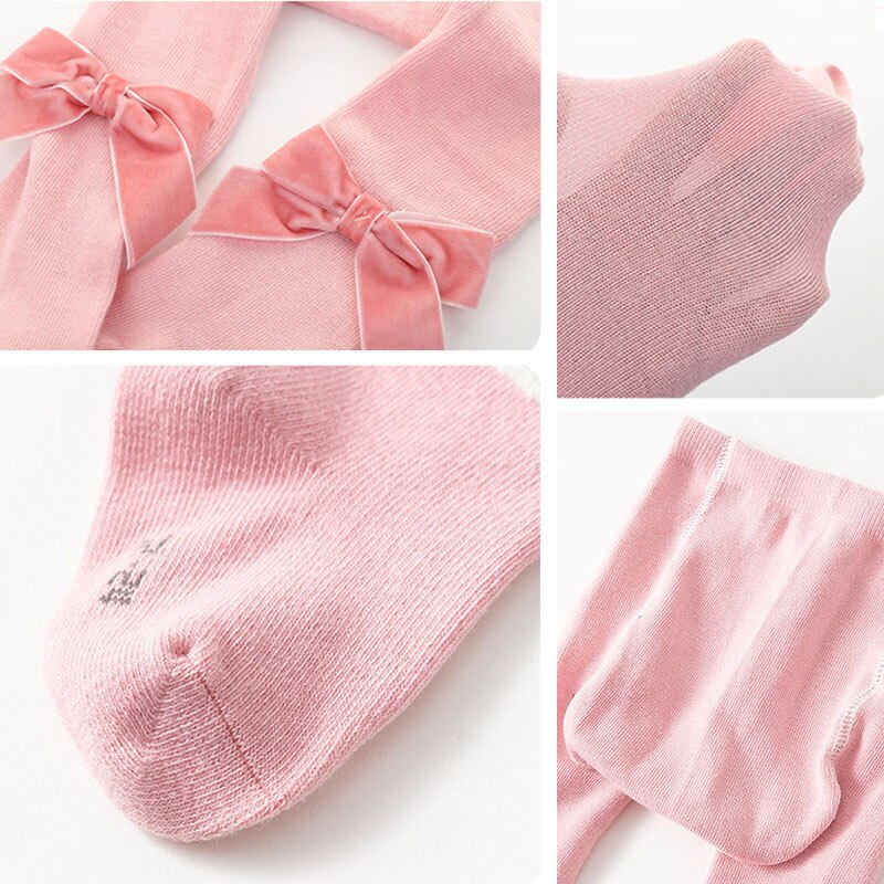 Mallas para niña de 0 a 24 meses, lazos grandes, medias de algodón suave para bebé, invierno y otoño, medias para niña pequeña